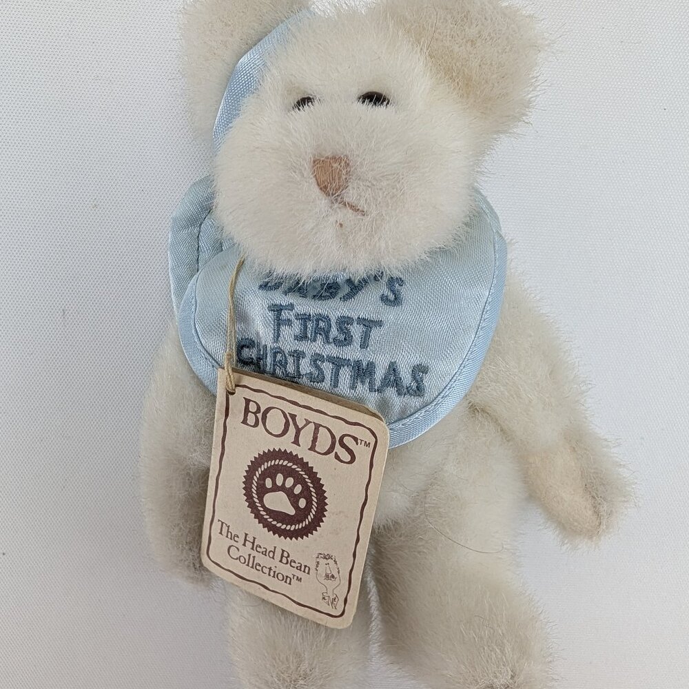 Boyds Bears B Babykins First Christmas Angel Bear Plush 6" Ornament 2003 Tags